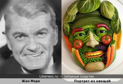 Портрет из овощей напоминает Жана Маре