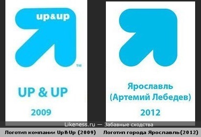 Логотип города Ярославль от &quot;Студии Лебедева&quot; похож на лого компании Up&amp;Up