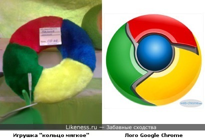 Игрушка для животных &quot;кольцо мягкое&quot; напомнила лого Google Chrome