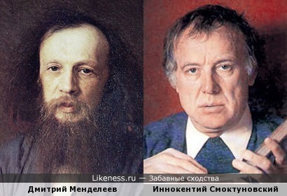 Дмитрий Менделеев (кисти Крамского) и Иннокентий Смоктуновский