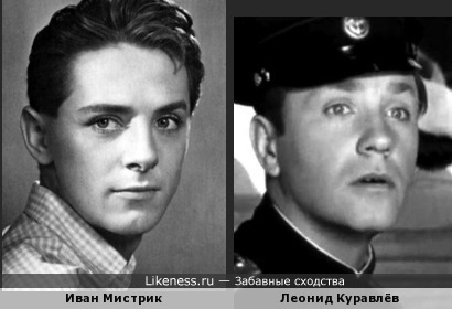 Ровесники Иван Мистрик и Леонид Куравлёв в юности были похожи, как мне кажется
