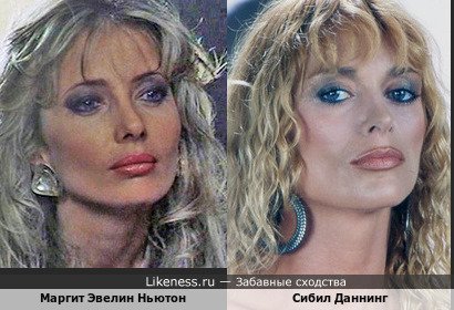 Актриса и модель Маргит Эвелин Ньютон в фильме "Пуританка" (1989) и Сибил Даннинг