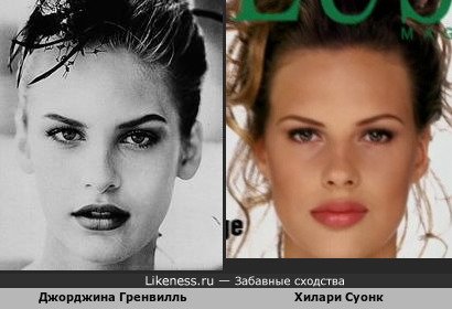 Южноафриканская модель и актриса Джорджина Гренвилль и юная Хилари Суонк