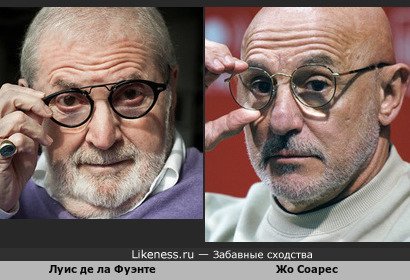 Испанский футболист и тренер сборной-чемпиона мира Луис де ла Фуэнте и Жо Соарес, бразильский комик, телеведущий, писатель, актёр и музыкант