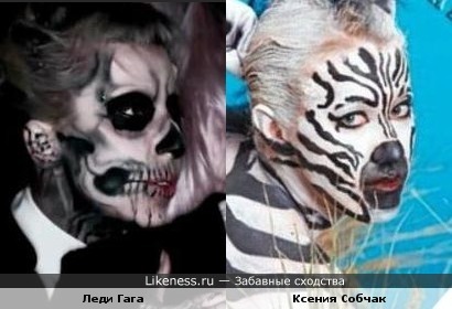 Леди Гага в клипе &quot;Born this way&quot; похожа на Ксению Собчак в образе зебры