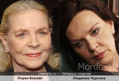Актрисы Лорен Бэколл и Людмила Чурсина