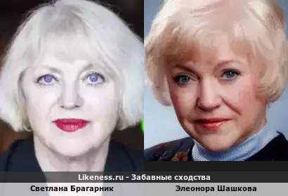 Светлана Брагарник похожа на Элеонору Шашкову