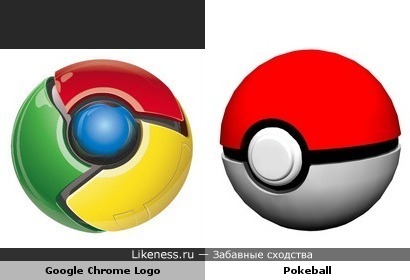 Логотип Google Chrome похож на покебол