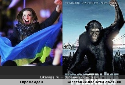 Евромайдан напоминает постер &quot;Восстания планеты обезьян&quot;