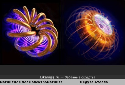 магнитное поле электромагнита похоже на медузу Атолла