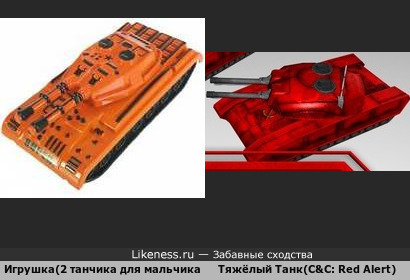 Двуствольный танк-игрушка из серии сюрпризов &quot;Два танчика для мальчика&quot; похож на Советский Тяжёлый танк из Command &amp; Conquer: Red Alert