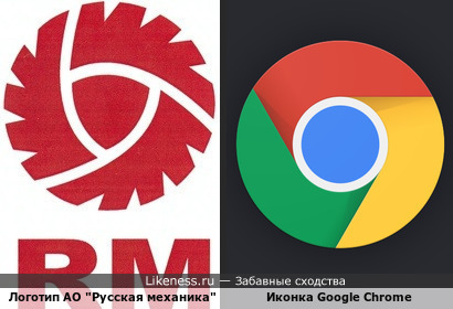 Логотип акционерного общества &quot;Русская механика&quot; похож на иконку браузера Google Chrome