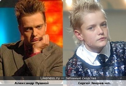 Александр Пушной похож на Сергея Зверева младшего