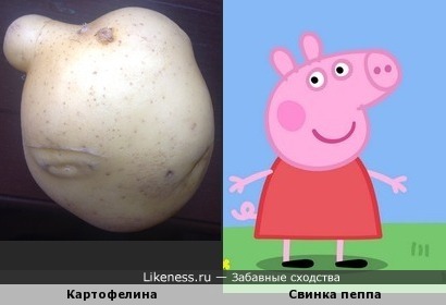 Картофелина похожа на свинку пеппу