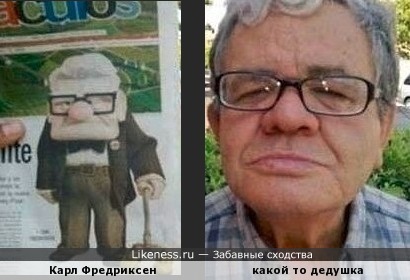 дедушка похож на персонажа мультфильма «Вверх»
