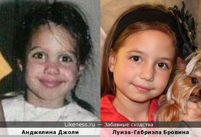 Юная актриса Луиза-Габриэла Бровина и Анджелина Джоли в детстве