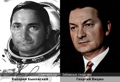 Валерий Быковский и Георгий Вицин немного похожи