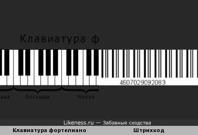 Клавиатура фортепиано и штрихкод
