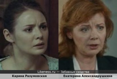Карина Разумовская похожа на Екатерину Александрушкину