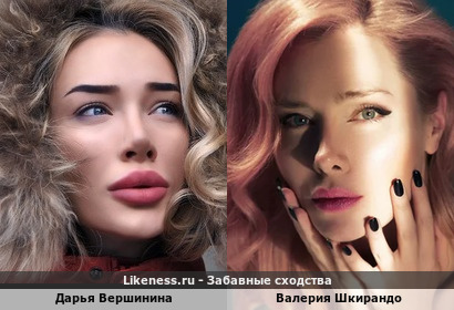 Дарья Вершинина похожа на Валерию Шкирандо
