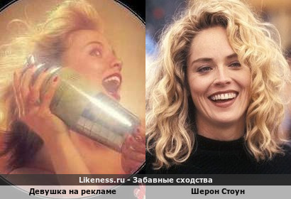 Девушка на рекламе напомнила Шерон Стоун