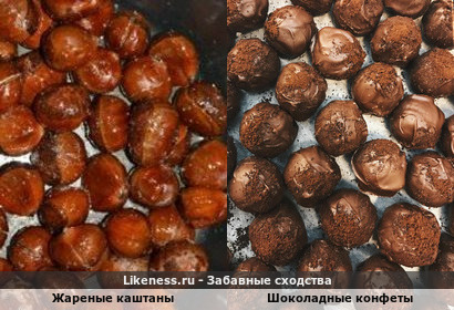Жареные каштаны напоминают шоколадные конфеты