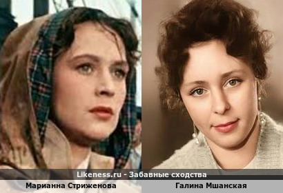 Марианна Стриженова похожа на Галину Мшанскую