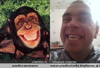 Улыбки примата и человека похожи