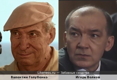Валентин Голубенко похож на Игоря Волкова