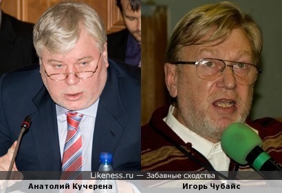 Игорь Чубайс похож вовсе не на своего Младшего Брата,а на Известного Адвоката Анатолия Кучерену