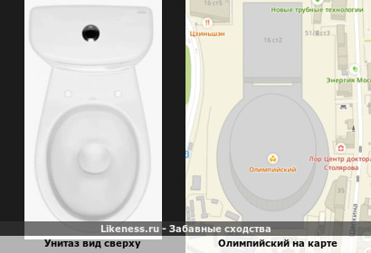 Унитаз вид сверху напоминает Олимпийский на карте