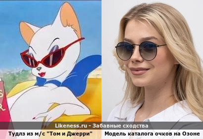 Тудлз из м/с "Том и Джерри" напоминает Модель каталога очков на Озоне