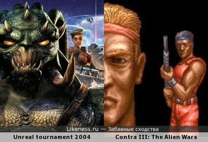 Обложка из Unreal tournament 2004 схожа на момент из Contra III