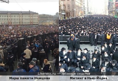 Марш памяти Немцова напоминает митинг в Нью-Йорке
