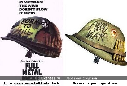 Логотип игры Hogs of war похож на логотип фильма Full Metal Jacket