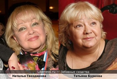 Татьяна Буркова похожа на Наталью Гвоздикову