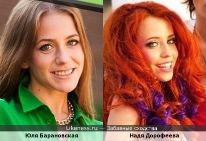 Российская телеведущая Юлия Барановская и украинская певица Надя Дорофеева