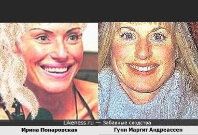 Ирина Понаровская и Гунн Маргит Андреассен
