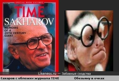 Сахаров с обложки журнала Time похож на популярную картинку &quot;Обезьяна в очках&quot;