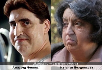 Альфред Молина похож на Наталью Позднякову