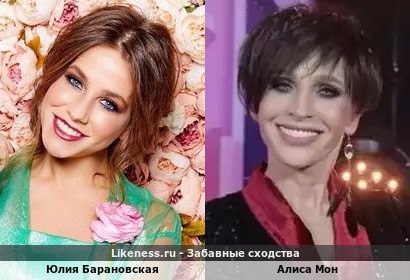 Юлия Барановская похожа на Алису Мон