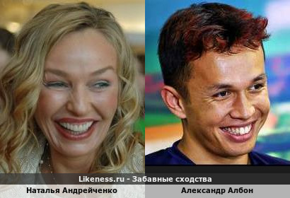 Наталья Андрейченко похожа на Александра Албона