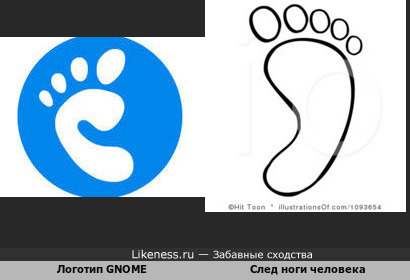 Логотип GNOME похож на след ноги человека
