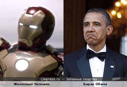 Шлем Железного Человека похож на Барака Обаму