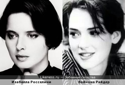 Итальянская киноактриса и модель Изабелла Росселини в молодости и Вайнона Райдер очень похожи!
