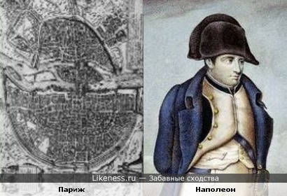 Перевёрнутая карта Парижа напоминает Наполеона