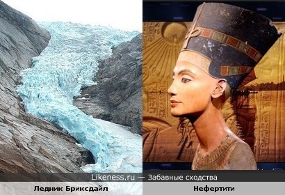 Ледник Бриксдайл очертиниями напомнил статуэтку Нефертити