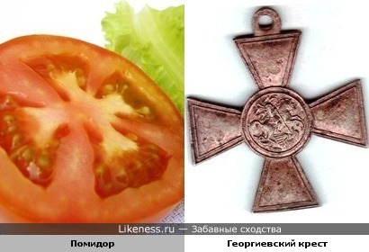 Срез помидора напоминает Георгиевский крест