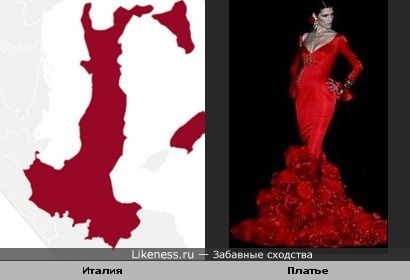Карта Италии похожа на платье для фламенко