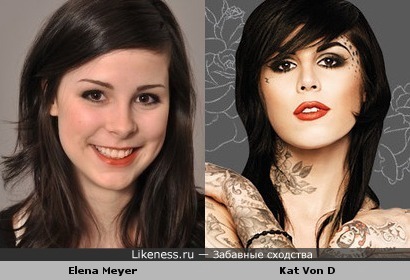 Победительница евровидения Elena Meyer похожа на мастера татуировок Kat Von D